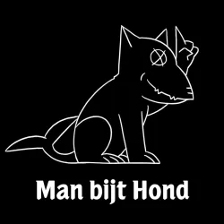 Man bijt hond